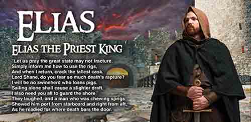 Elias the priest king known as “the pious,” this monk like knight is stolid to the point of absurdity. 

Christianity plays a central role in Arthurian legend, most notably in lore relating to the Holy Grail, the cup Jesus Christ drank from at The Last Supper: the genesis of what Christians commonly call communion, during which Christ’s last meal with his disciples is re-enacted. Britain has always embraced Christianity, presumably because of its extreme post-Roman poverty (there was very little coinage to be had), since Jesus stated, “blessed are the hungry” and “it is easier to pass through the eye of a needle than it is for a rich man to reach heaven.” One resource the island was rich in, however, was knowledge. There was no decline of learning, reading and writing continued at a high level uninterrupted by the total collapse of Roman rule in Britannia, and later on the Continent, where a dark age, devoid of surviving literature, ensued. 
